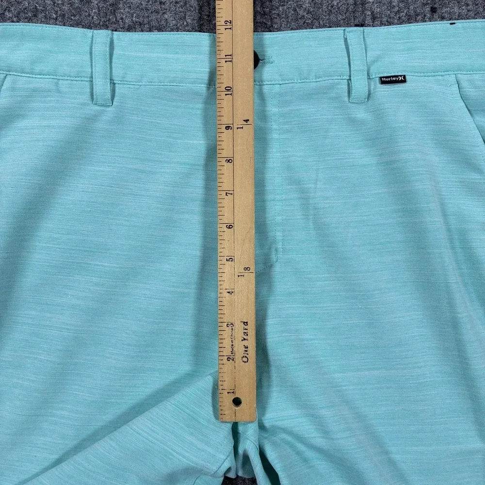 Hurley Chino Shorts Mens 34 Blue Stretch Flat Front Microfiber Casual Summer